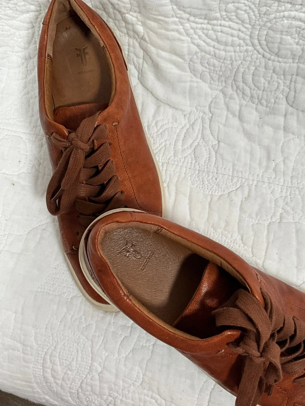 FRYE AND CO. Leather Sneakers in Cognac Brown